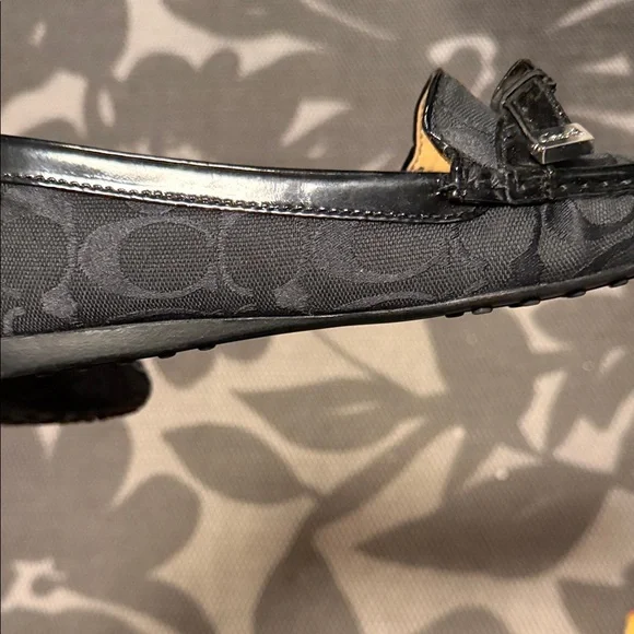 Coach Women's Black Signature patent trim Loafers - Picture 7 of 10